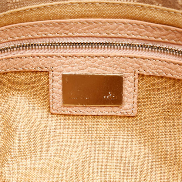 フェンディ セレリア ミニリンダ ズッカ ハンドバッグ 8BR486 ベージュ ピンク キャンバス レザー レディース FENDI 【中古】
