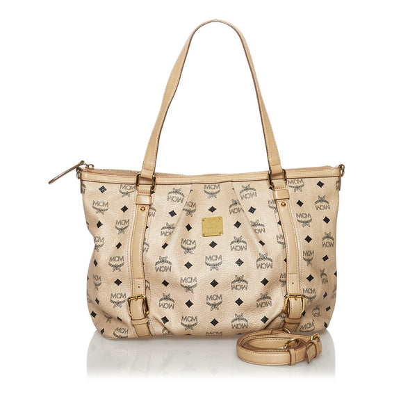 エム シー エム ヴィセトス ハンドバッグ ショルダーバッグ 2WAY ベージュ レザー レディース MCM 【中古】