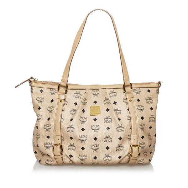 エム シー エム ヴィセトス ハンドバッグ ショルダーバッグ 2WAY ベージュ レザー レディース MCM 【中古】