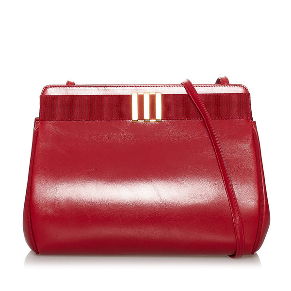 サルヴァトーレフェラガモ 斜め掛け ショルダーバッグ AN21 3111 レッド レザー レディース Salvatore Ferragamo 【中古】