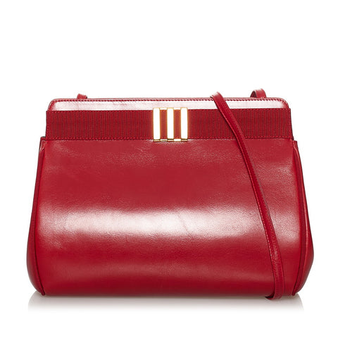 サルヴァトーレフェラガモ 斜め掛け ショルダーバッグ AN21 3111 レッド レザー レディース Salvatore Ferragamo 【中古】