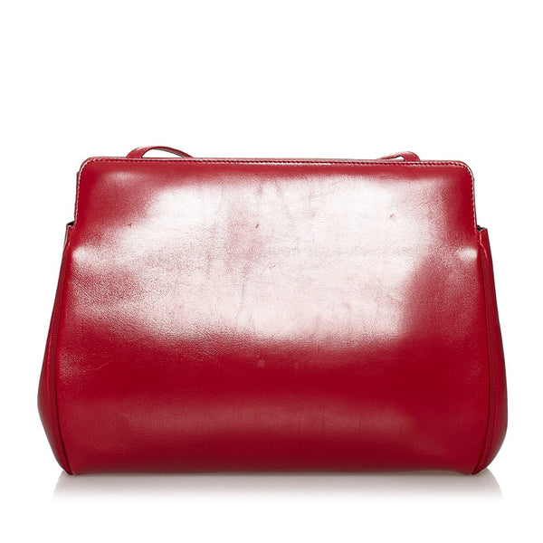 サルヴァトーレフェラガモ 斜め掛け ショルダーバッグ AN21 3111 レッド レザー レディース Salvatore Ferragamo 【中古】