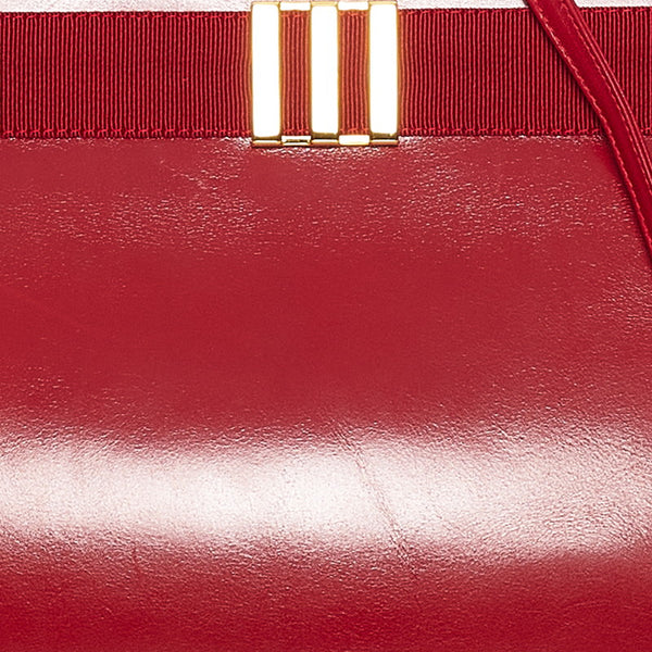 サルヴァトーレフェラガモ 斜め掛け ショルダーバッグ AN21 3111 レッド レザー レディース Salvatore Ferragamo 【中古】