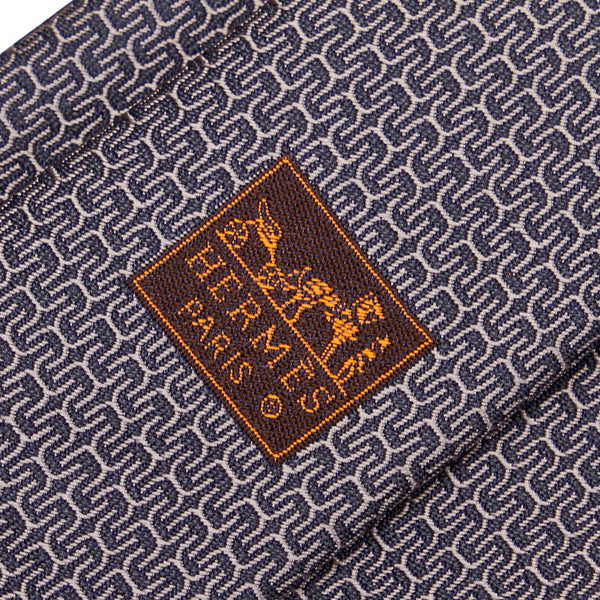 エルメス グレー シルク ネクタイ メンズ HERMES 【中古】