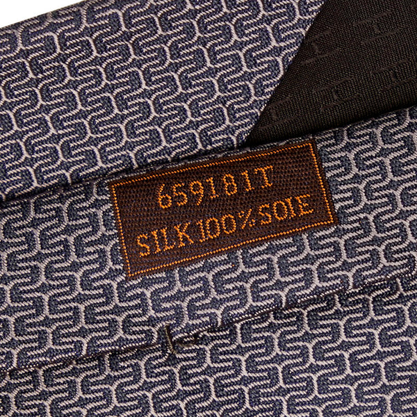 エルメス グレー シルク ネクタイ メンズ HERMES 【中古】