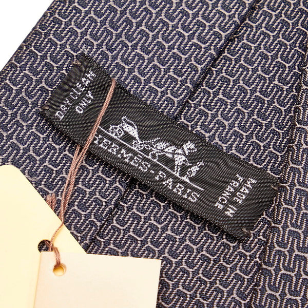 エルメス グレー シルク ネクタイ メンズ HERMES 【中古】