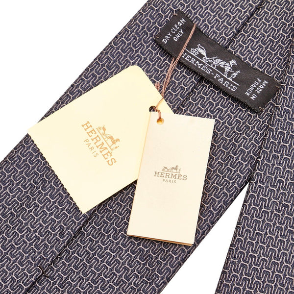 エルメス グレー シルク ネクタイ メンズ HERMES 【中古】