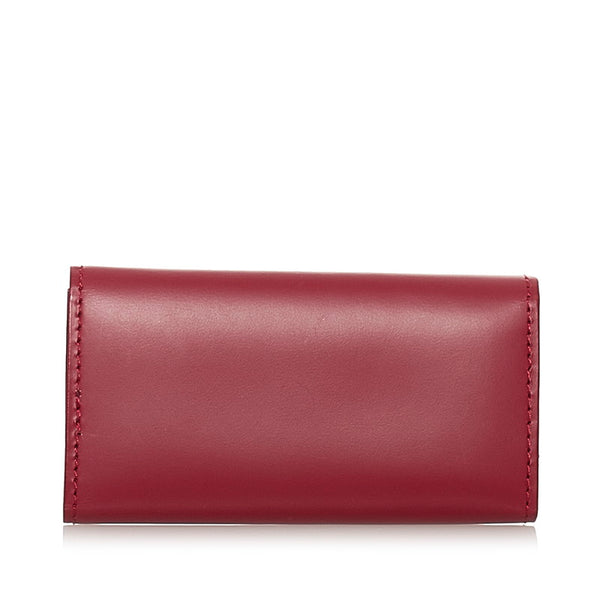 バーバリー ノバチェック 3連 キーケース レッド レザー レディース BURBERRY 【中古】