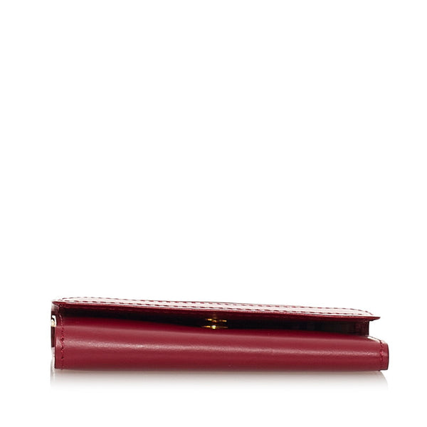 バーバリー ノバチェック 3連 キーケース レッド レザー レディース BURBERRY 【中古】