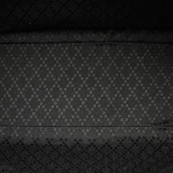 グッチ バンブー 000 1998 ブラック ナイロン レザー ハンドバッグ ショルダーバッグ２WAY レディース GUCCI 【中古】