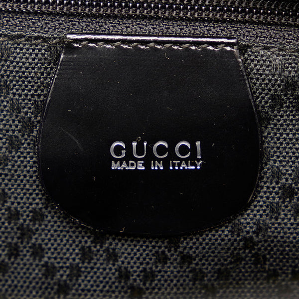 グッチ バンブー 000 1998 ブラック ナイロン レザー ハンドバッグ ショルダーバッグ２WAY レディース GUCCI 【中古】