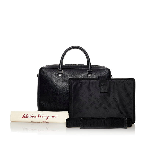 サルヴァトーレフェラガモ ハンドバッグ ショルダーバッグ 2WAY EO-24 7201 ブラック レザー メンズ Salvatore Ferragamo 【中古】