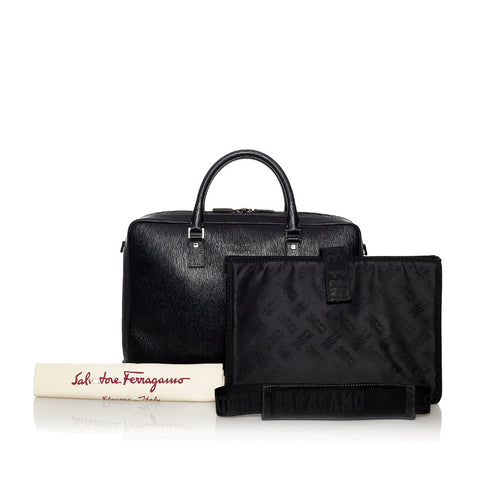 サルヴァトーレフェラガモ ハンドバッグ ショルダーバッグ 2WAY EO-24 7201 ブラック レザー メンズ Salvatore Ferragamo 【中古】