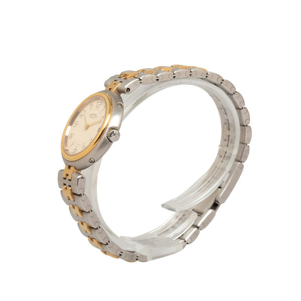 エルメス プロフィール 腕時計 クオーツ アイボリー文字盤 ステンレススチール レディース HERMES 【中古】