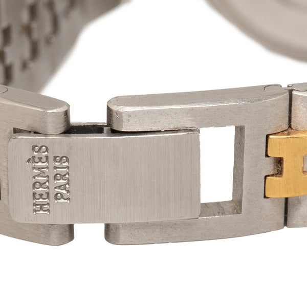 エルメス プロフィール 腕時計 クオーツ アイボリー文字盤 ステンレススチール レディース HERMES 【中古】