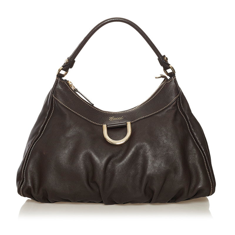 グッチ アビー ワンショルダーバッグ 189833 ダークブラウン レザー レディース GUCCI 【中古】