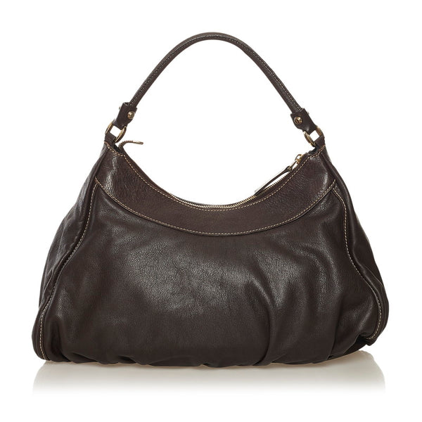 グッチ アビー ワンショルダーバッグ 189833 ダークブラウン レザー レディース GUCCI 【中古】