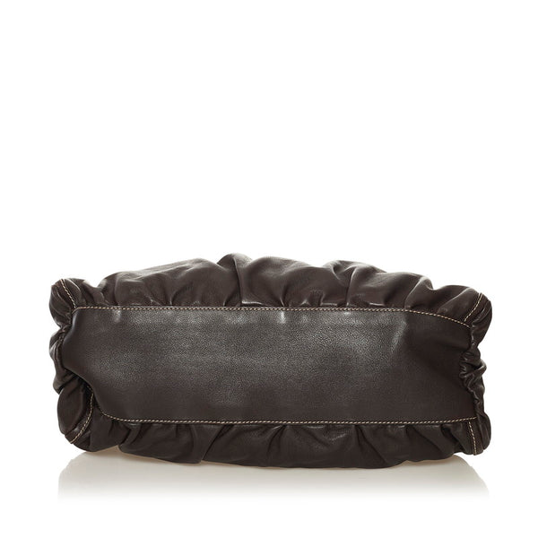 グッチ アビー ワンショルダーバッグ 189833 ダークブラウン レザー レディース GUCCI 【中古】