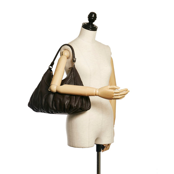 グッチ アビー ワンショルダーバッグ 189833 ダークブラウン レザー レディース GUCCI 【中古】