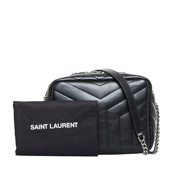 サンローラン ルルボーリング 斜め掛け チェーンショルダーバッグ 574102 ブラック レザー レディース SAINT LAURENT 【中古】