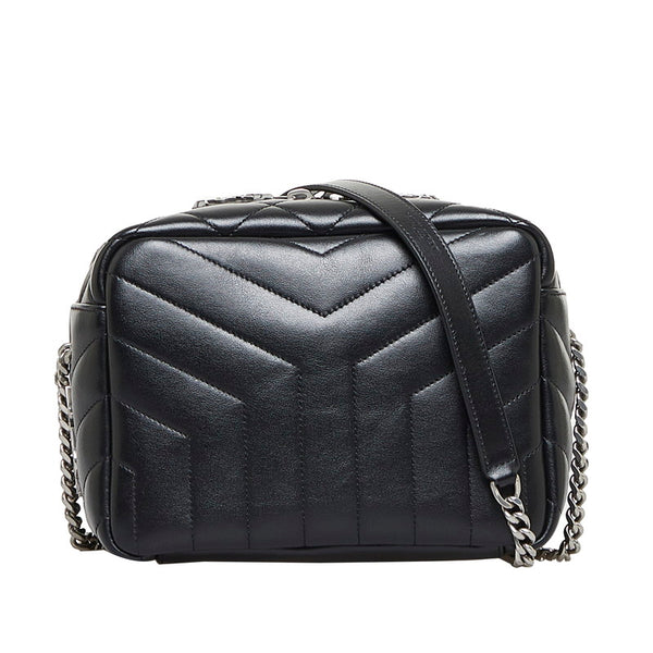 サンローラン ルルボーリング 斜め掛け チェーンショルダーバッグ 574102 ブラック レザー レディース SAINT LAURENT 【中古】