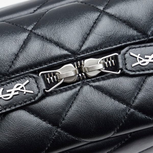 サンローラン ルルボーリング 斜め掛け チェーンショルダーバッグ 574102 ブラック レザー レディース SAINT LAURENT 【中古】