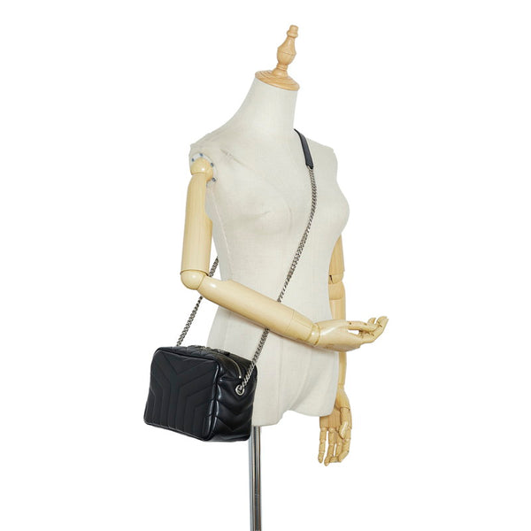 サンローラン ルルボーリング 斜め掛け チェーンショルダーバッグ 574102 ブラック レザー レディース SAINT LAURENT 【中古】