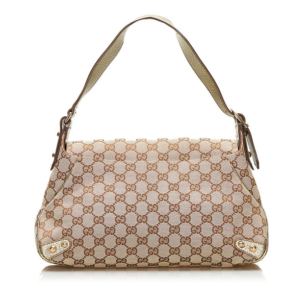 グッチ GGキャンバス ホースビット ショルダーバッグ 131474 ベージュ ゴールド キャンバス レザー レディース GUCCI 【中古】