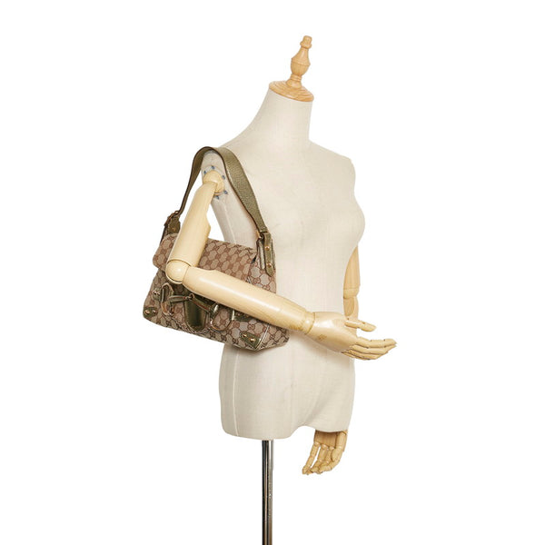 グッチ GGキャンバス ホースビット ショルダーバッグ 131474 ベージュ ゴールド キャンバス レザー レディース GUCCI 【中古】