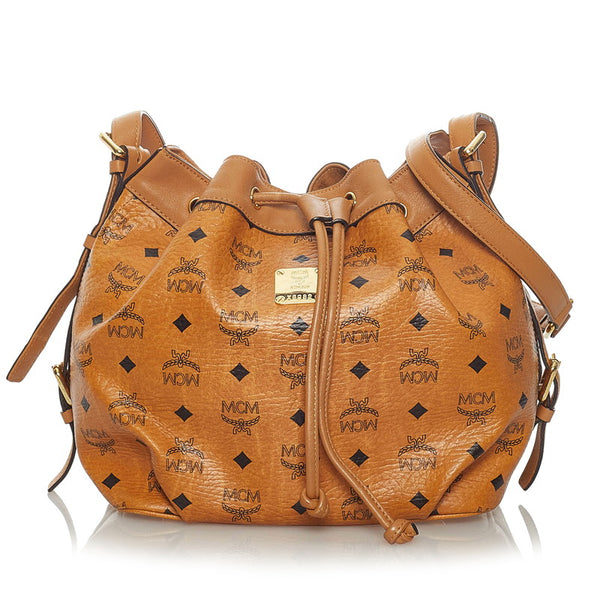 エム シー エム ヴィセトス ブラウン PVC レザー 斜め掛け ショルダーバッグ レディース MCM 【中古】