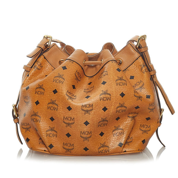エム シー エム ヴィセトス ブラウン PVC レザー 斜め掛け ショルダーバッグ レディース MCM 【中古】