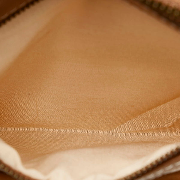 クロエ ポーチ オフホワイト ブラウン キャンバス レザー レディース Chloe 【中古】