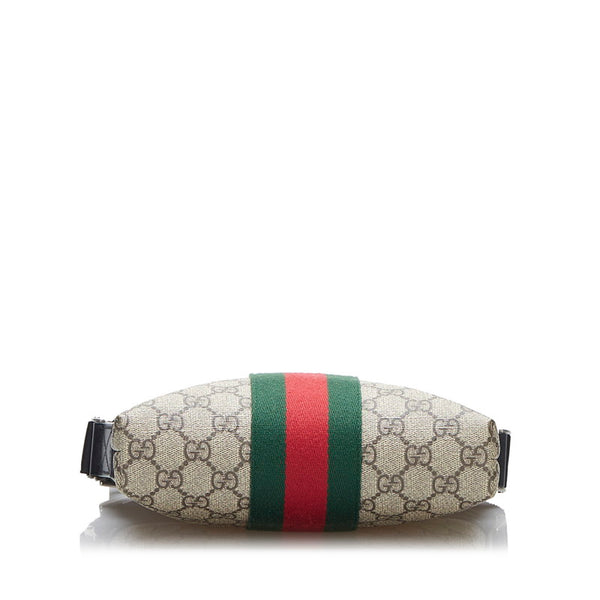 グッチ GGスプリーム シェリーライン 斜め掛け ショルダーバッグ 471454 ベージュ PVC レザー レディース GUCCI 【中古】