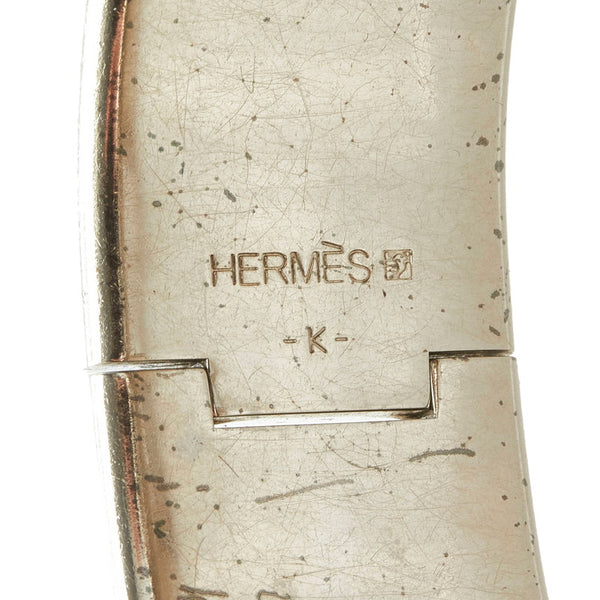 エルメス クリッククラックH GM バングル ブレスレット  ラベンダー パープル シルバー ステンレススチール レディース HERMES 【中古】