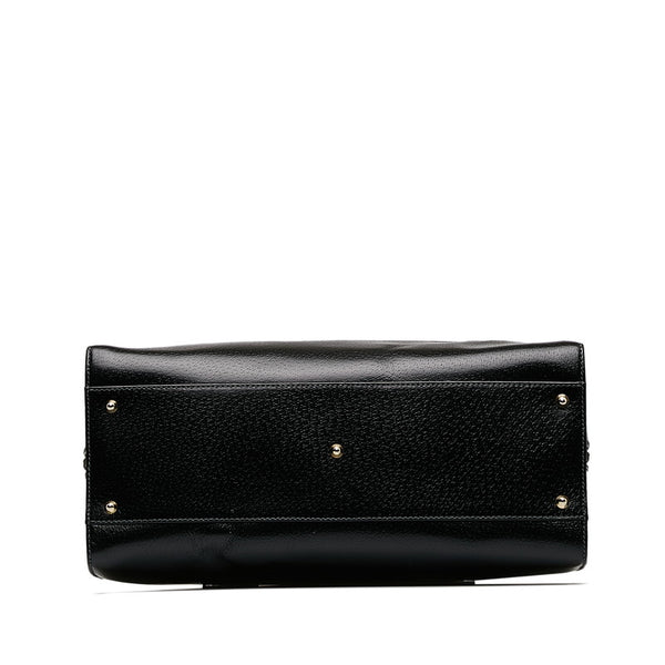 グッチ ヴィンテージ オールドグッチ ゴールド金具 ハンドバッグ ショルダーバッグ 2WAY 000 109 ブラック レザー レディース GUCCI 【中古】