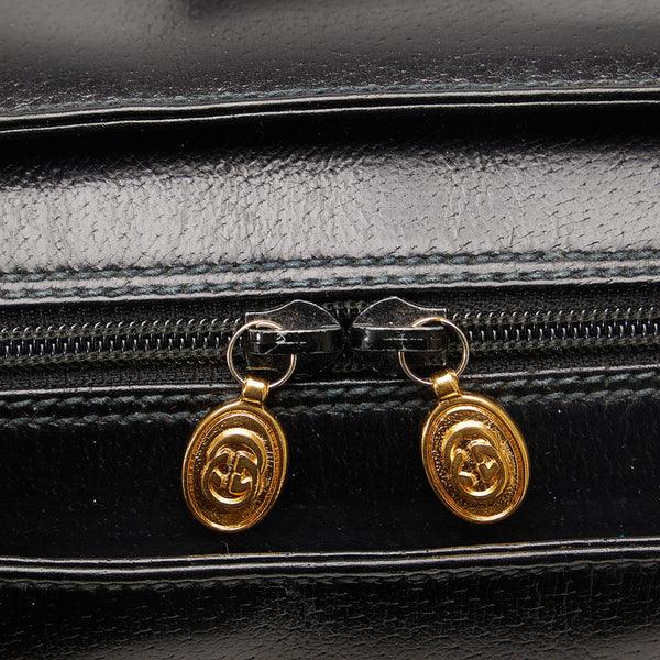 グッチ ヴィンテージ オールドグッチ ゴールド金具 ハンドバッグ ショルダーバッグ 2WAY 000 109 ブラック レザー レディース GUCCI 【中古】