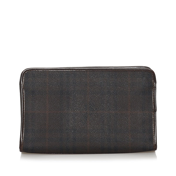 バーバリー ブラウン PVC レザー クラッチバッグ メンズ BURBERRY 【中古】