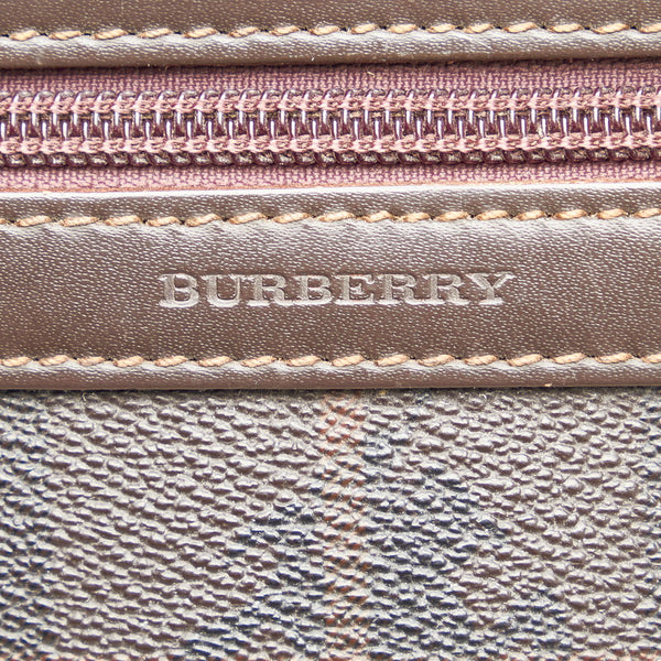 バーバリー ブラウン PVC レザー クラッチバッグ メンズ BURBERRY 【中古】