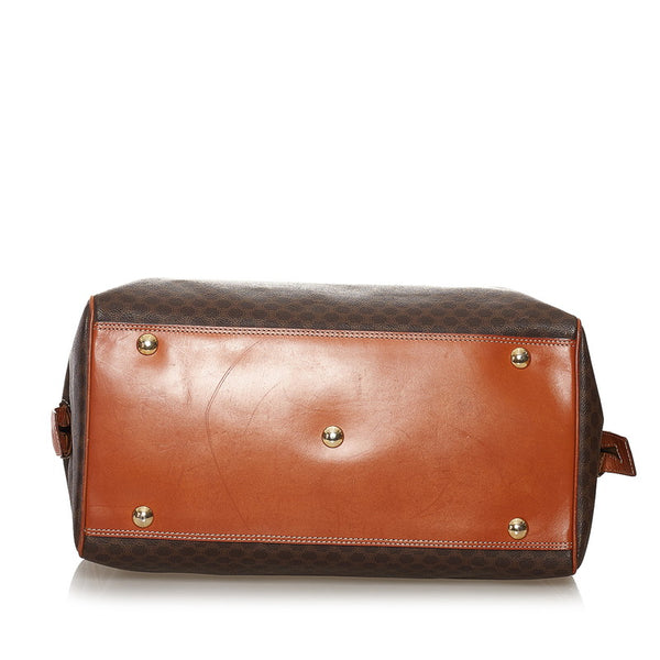 セリーヌ マカダム ボストンバッグ ショルダーバッグ 2WAY ブラウン PVC レザー レディース CELINE 【中古】