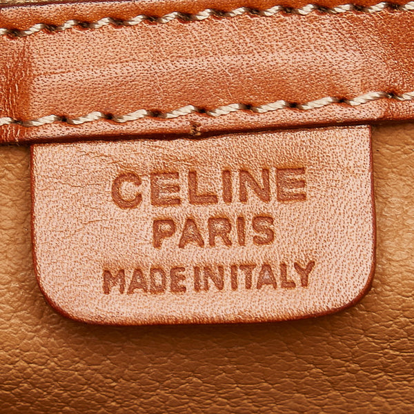 セリーヌ マカダム ボストンバッグ ショルダーバッグ 2WAY ブラウン PVC レザー レディース CELINE 【中古】