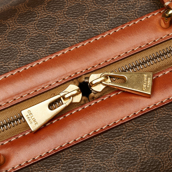 セリーヌ マカダム ボストンバッグ ショルダーバッグ 2WAY ブラウン PVC レザー レディース CELINE 【中古】
