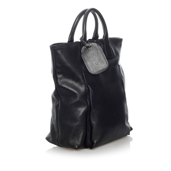 グッチ 型押しロゴ 019 2020 ブラック レザー ハンドバッグ メンズ GUCCI 【中古】