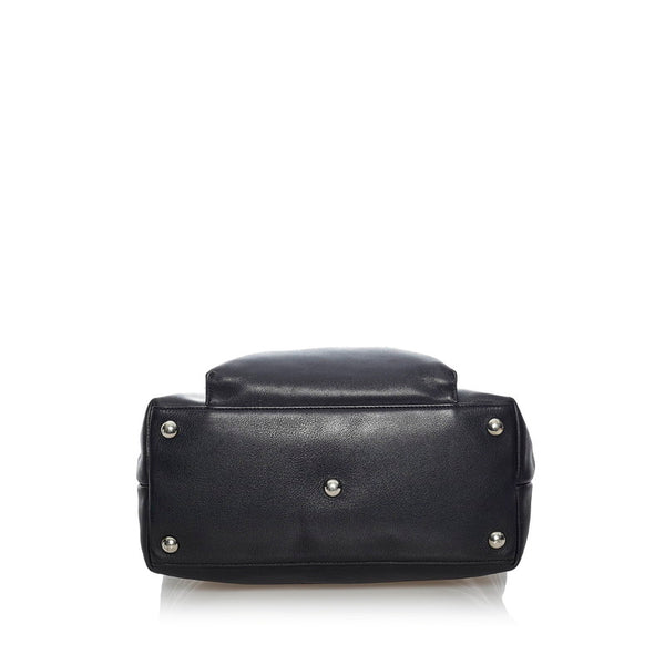 グッチ 型押しロゴ 019 2020 ブラック レザー ハンドバッグ メンズ GUCCI 【中古】