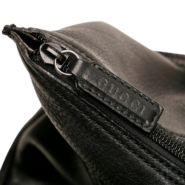 グッチ 型押しロゴ 019 2020 ブラック レザー ハンドバッグ メンズ GUCCI 【中古】