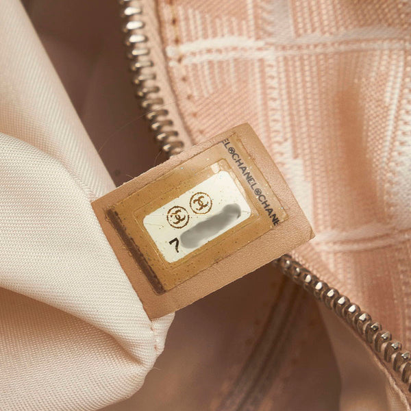 シャネル ニュートラベルライン トートGM トートバッグ ピンクベージュ ナイロン レザー レディース CHANEL 【中古】