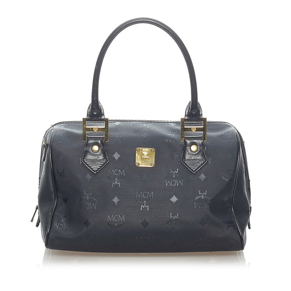 エム シー エム ヴィセトス ハンドバッグ ブラック PVC レザー レディース MCM 【中古】