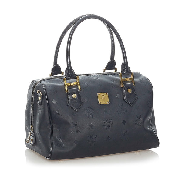 エム シー エム ヴィセトス ハンドバッグ ブラック PVC レザー レディース MCM 【中古】