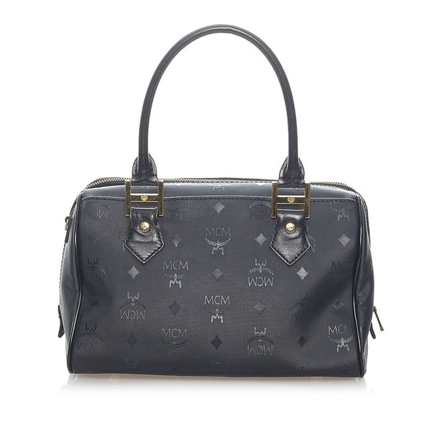 エム シー エム ヴィセトス ハンドバッグ ブラック PVC レザー レディース MCM 【中古】