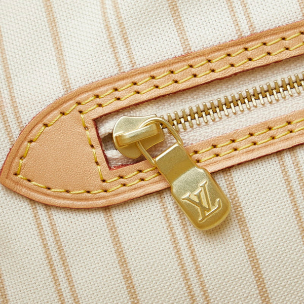 ルイ ヴィトン ダミエ アズール ネヴァーフルMM ハンドバッグ トートバッグ N41361 ホワイト PVC レザー レディース LOUIS VUITTON 【中古】