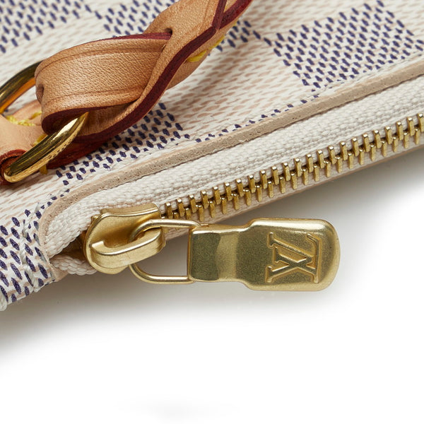ルイ ヴィトン ダミエ アズール ネヴァーフルMM ハンドバッグ トートバッグ N41361 ホワイト PVC レザー レディース LOUIS VUITTON 【中古】